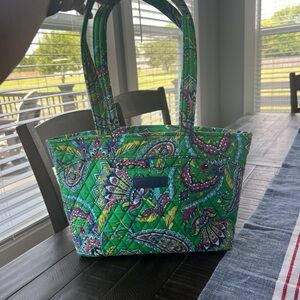 Vera Bradley Vibrant Green and Purple Tote